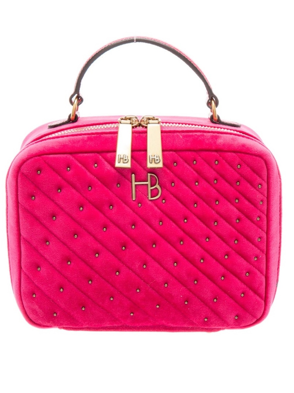 Rare Henri Bendel Hot Pink Quilted Velvet Top-Handle Bag - Like new!